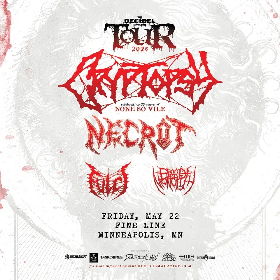 Cryptopsy, Necrot, Fulci, and Blood Monolith — The Decibel Magazine Tour 2026