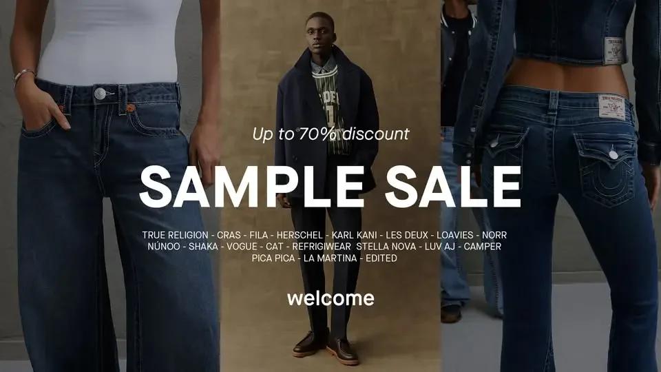 SAMPLE SALE - UP TO 70% OFF