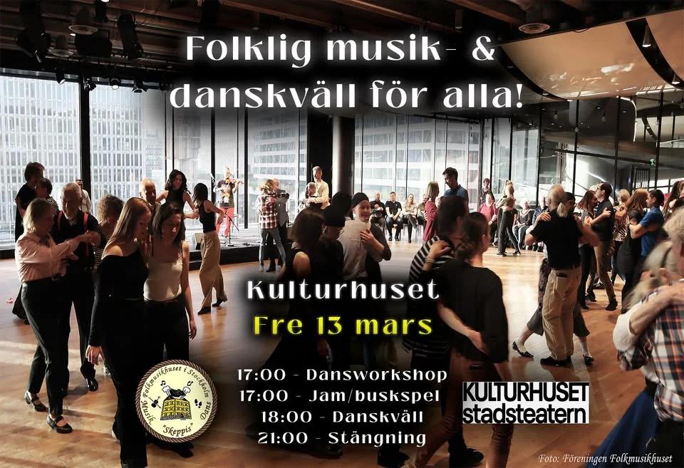 Folklig musik- och dans för alla på Kulturhuset!