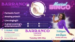 Musical Bingo live at Barranco Lounge (Filton, Bristol, UK) - Tuesday 19th May 7pm