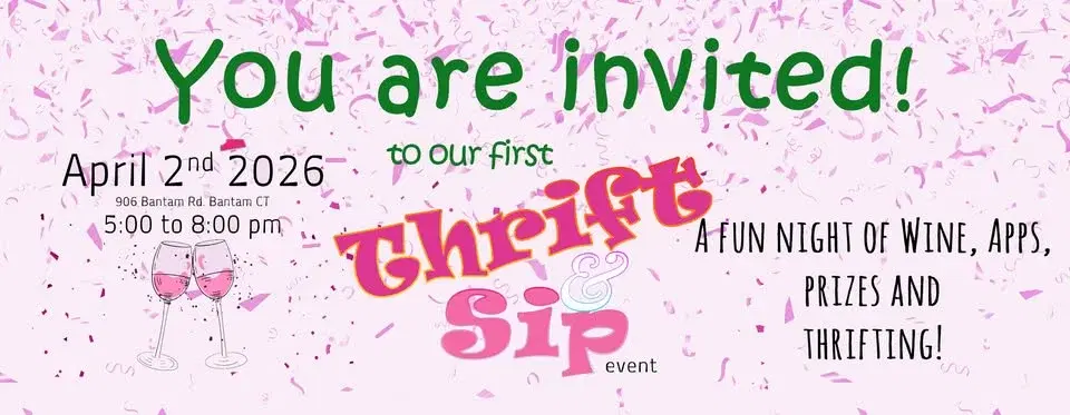 Thrift and Sip A fun night of Thrifting!