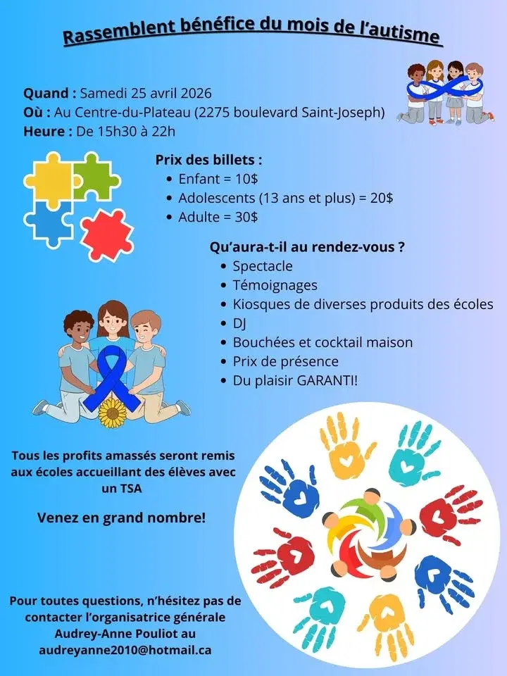 Rassemblement bénéfice du mois de l'autisme