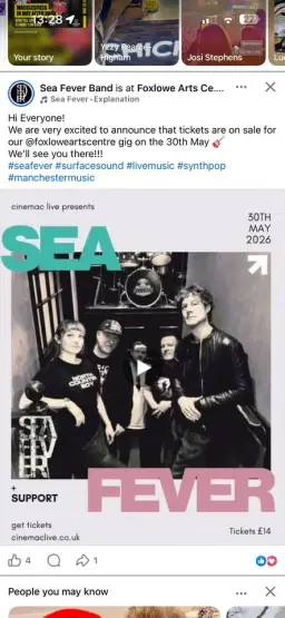 Sea Fever Live at Cinemac