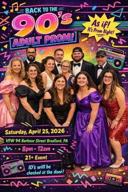 Back to the 90’s Adult Prom! 📼🪩🕺