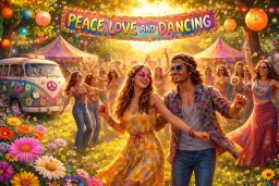 Vårfest i flowerpowertema