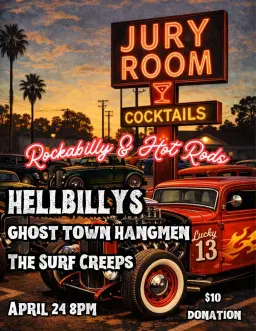 Hellbillys + Ghost Town Hangmen + The Surf Creeps @ The Jury Room