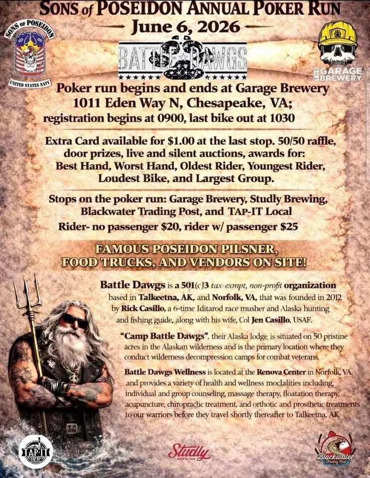 Chaos to Sons Of Poseidon Poker Run for Battle Dawgs