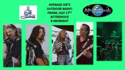 Average Joe's Welcomes Aftershock for their OUTDOOR BASH!