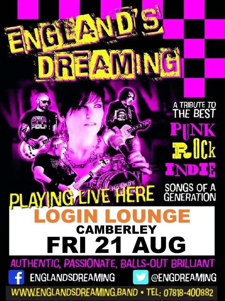 England's Dreaming Friday Night Live at The Login Lounge, Camberley