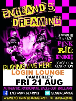 England's Dreaming Friday Night Live at The Login Lounge, Camberley