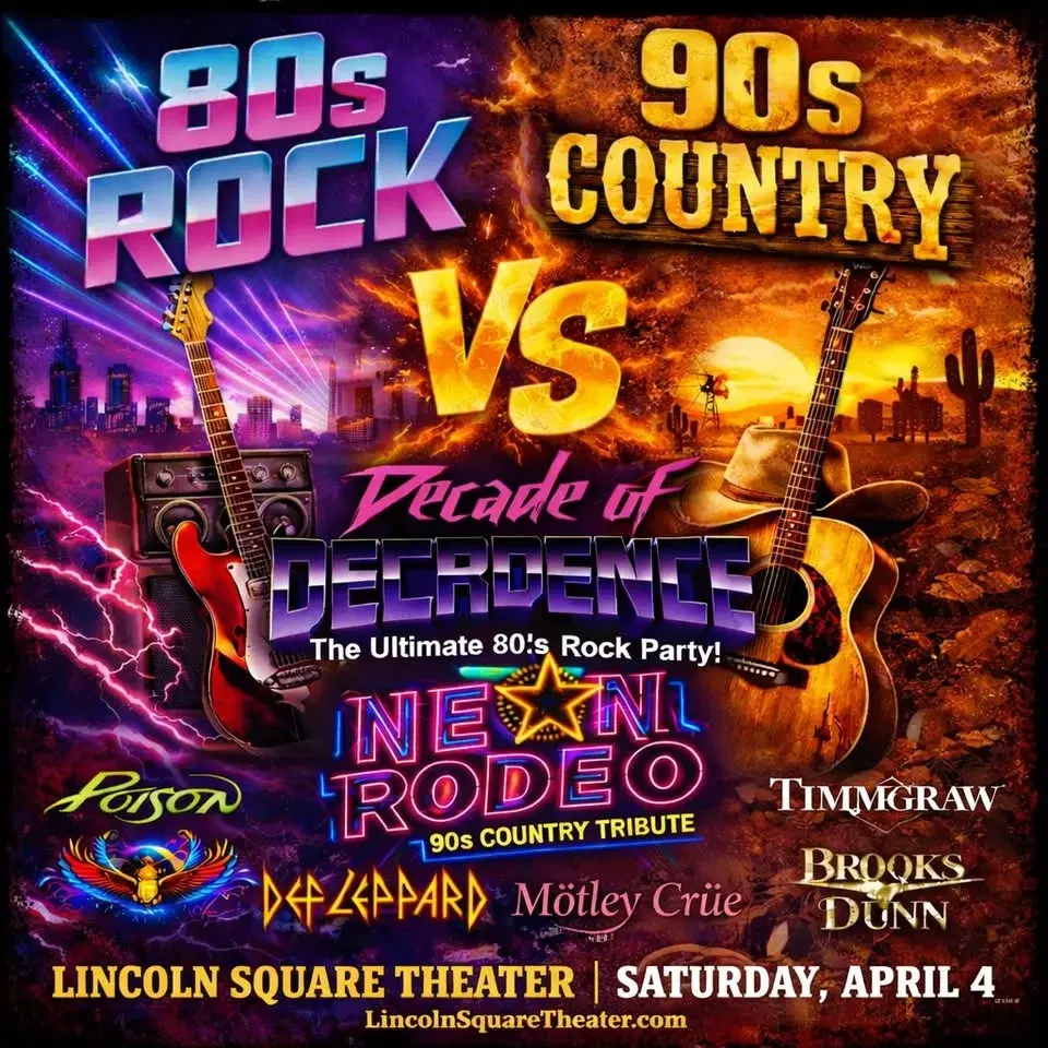80s Rock Vs. 90s Country | Decade of Decadence with Neon Rodeo - Lincoln Square Theater