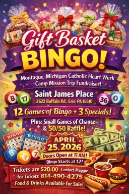 Mission Trip Gift Basket Bingo