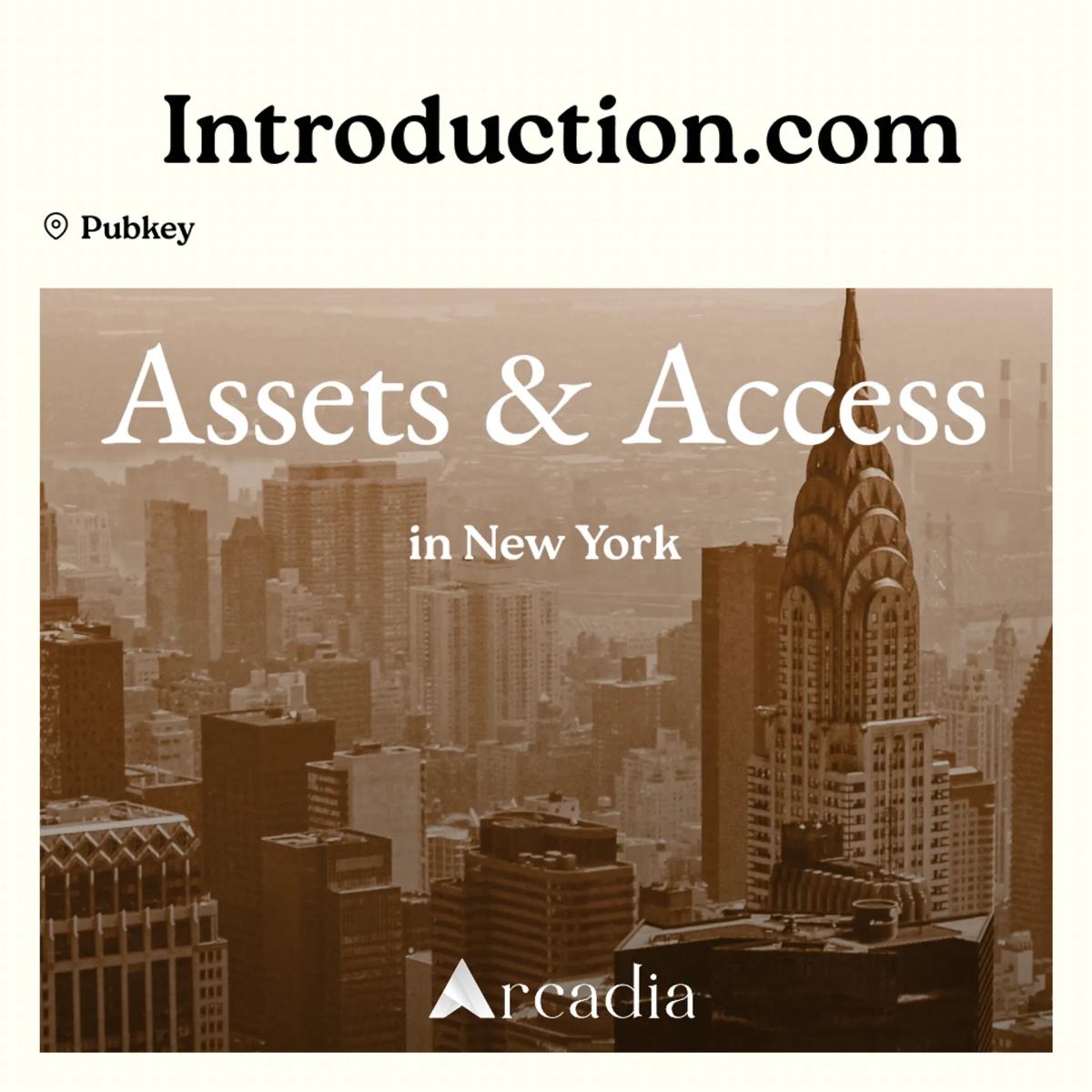 Assets & Access NYC @ Pubkey