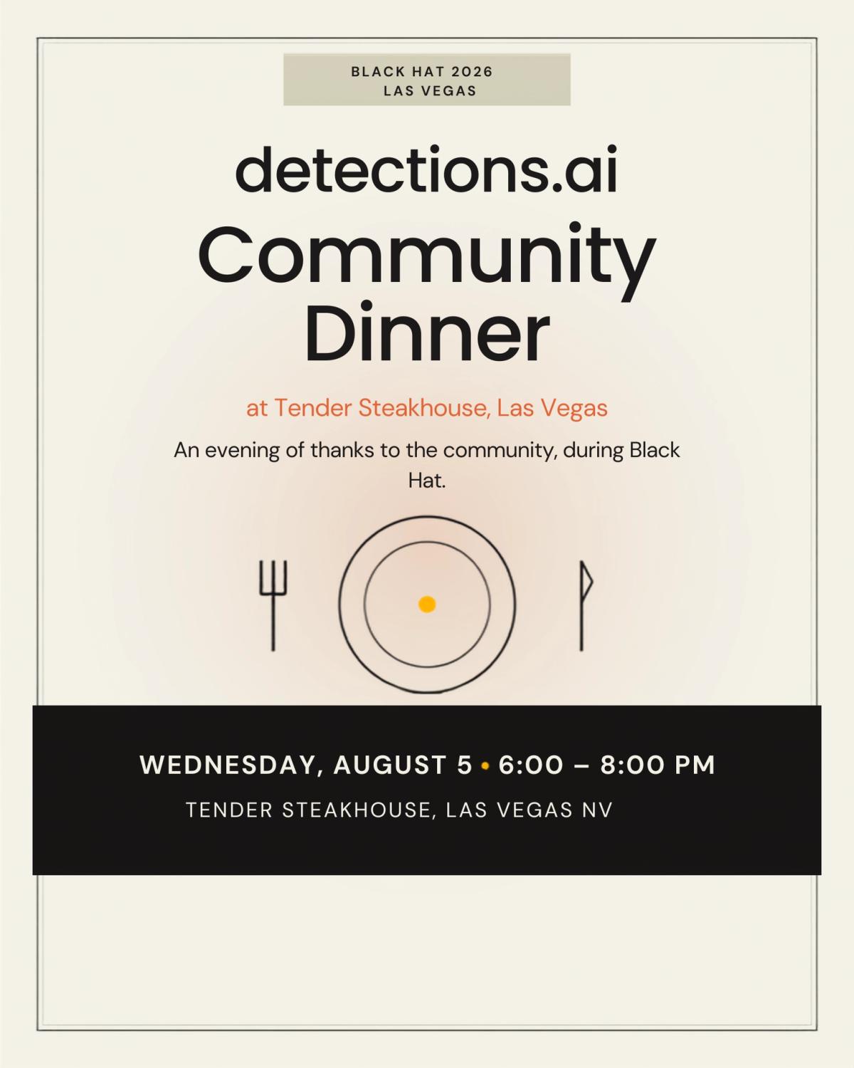 detections.ai Community Dinner at Tender