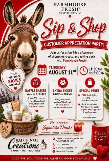 Farmhouse Fresh Sip and Shop Appreciation Party