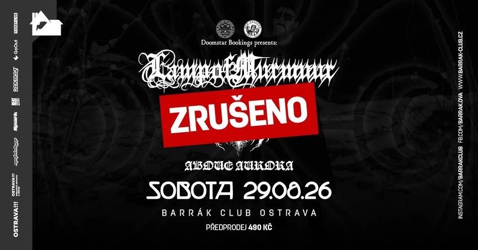 ZRUŠENO - LAMP OF MURMUUR (USA), OUTLAW (BRA/DE) - SPIRITUAL SECESSION EU TOUR 2026 - Ostrava/Barrák