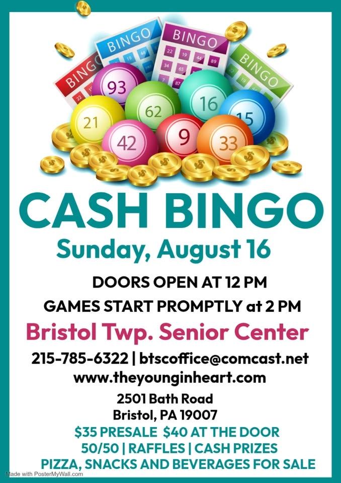 Bristol Township Senior Center Summer Cash Bingo