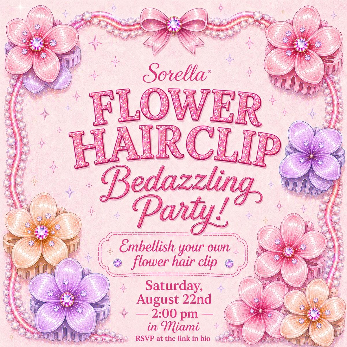 Viral Flower Hair Clip Bedazzling Party