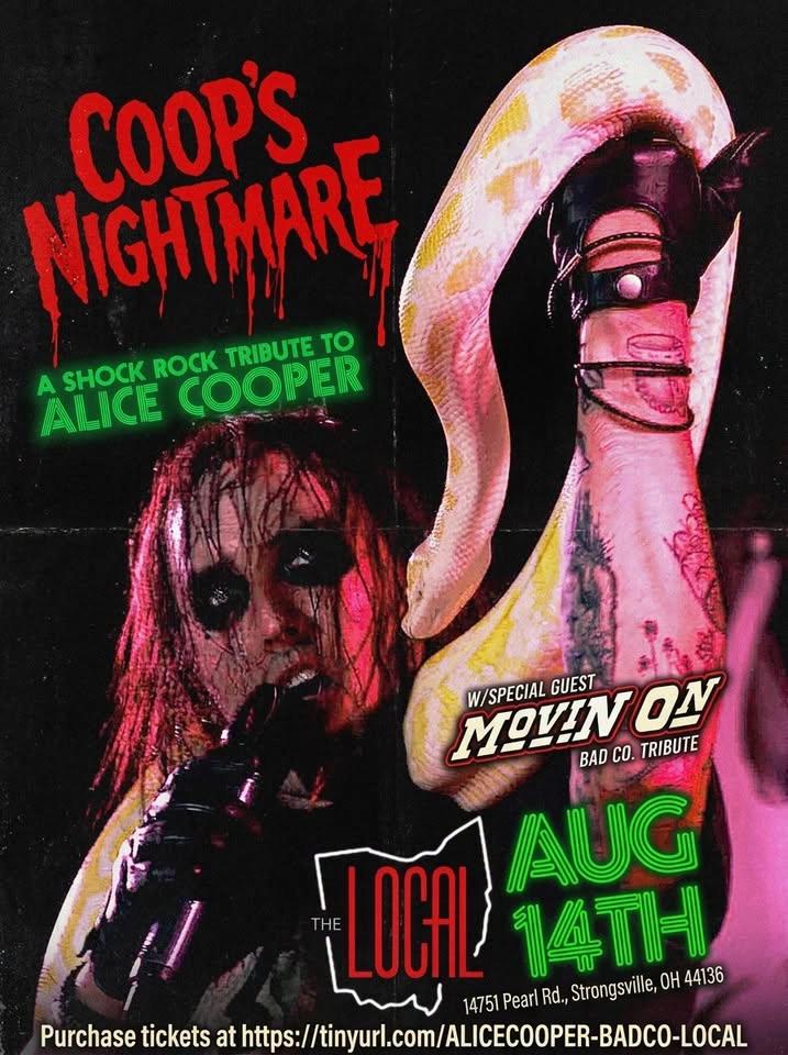 COOP’S NIGHTMARE WITH SPECIAL GUESTS MOVIN ON TAKE OVER THE LOCAL STAGE