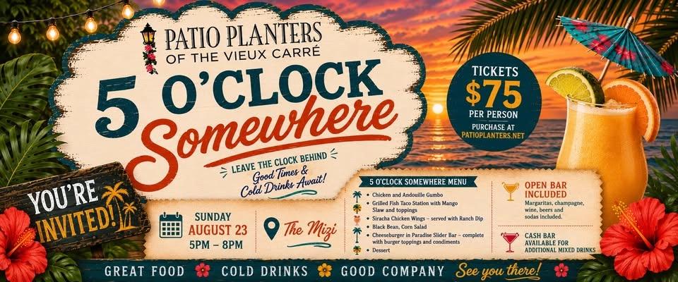 Patio Planters " 5 O'Clock Somewhere Party"