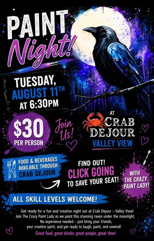 The Raven paint night at Crab DeJour