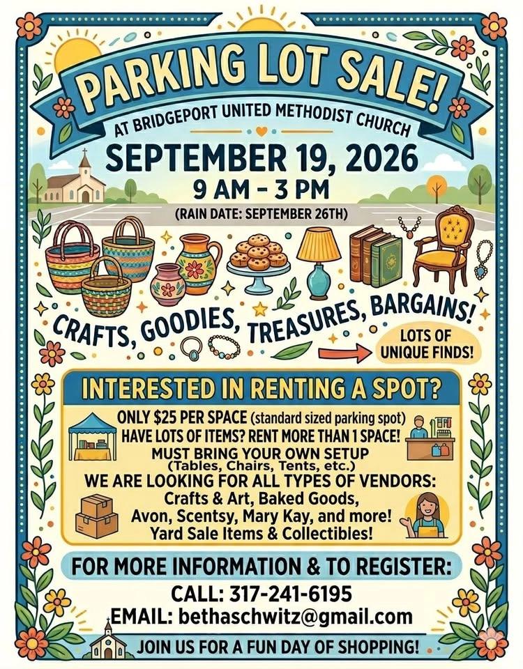 Parking Lot Sale--Bridgeport United Methodist Church