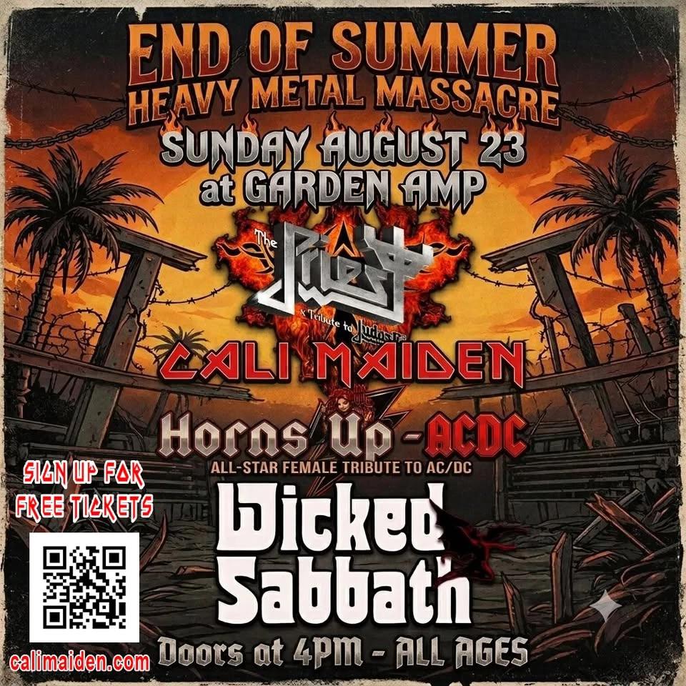 CALI MAIDEN Sunday, Aug 23rd Garden Amp 12762 Main St, Garden Grove