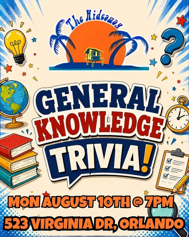 General Knowledge Trivia @ The Hideaway Bar Orlando