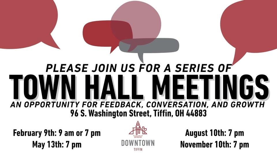 Downtown Tiffin Town Hall Meetings: August 2026