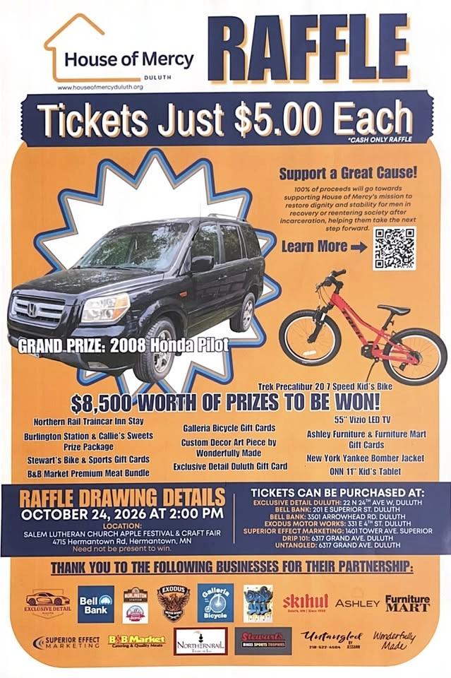Raffle 2026 House of Mercy Duluth