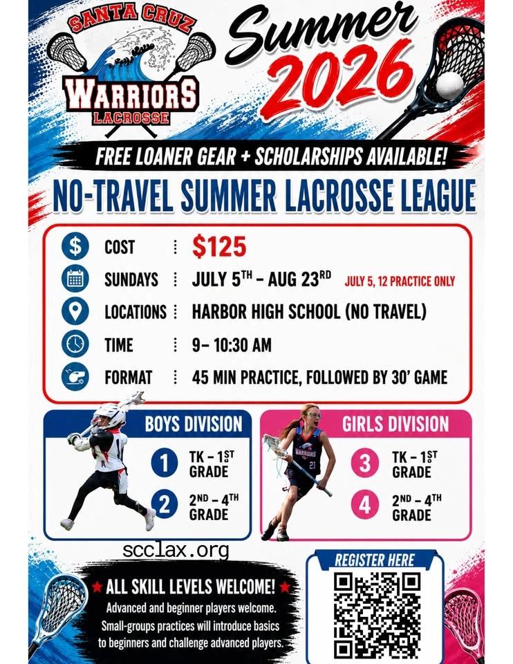 1X a week Lacrosse Summer League- Boys & Girls