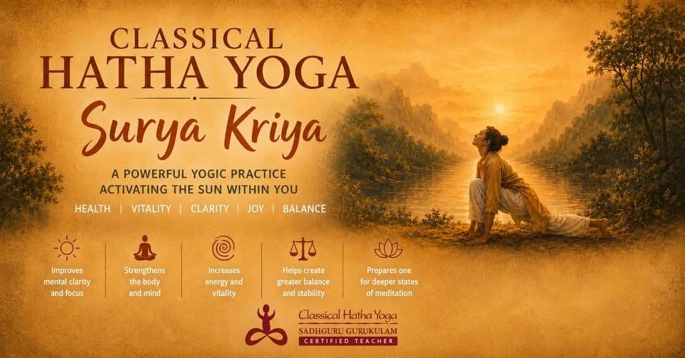 Surya Kriya Workshop - Gothenburg - 15-16 August (2x3h sessions)