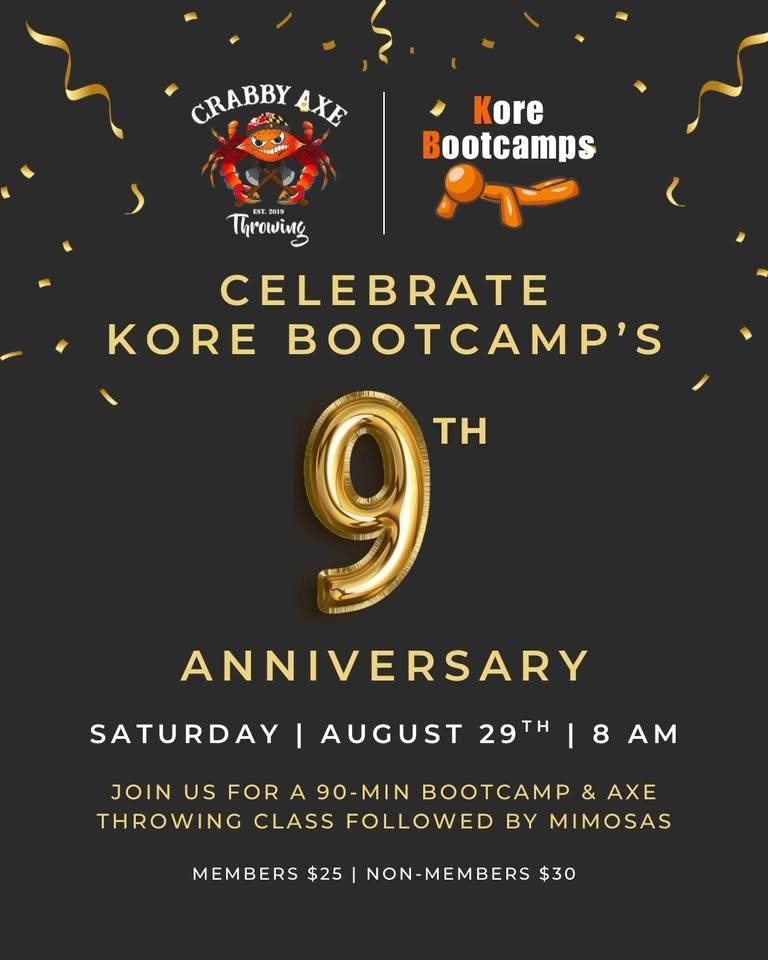 9 Year Anniversary Bootcamp & Axe Throwing