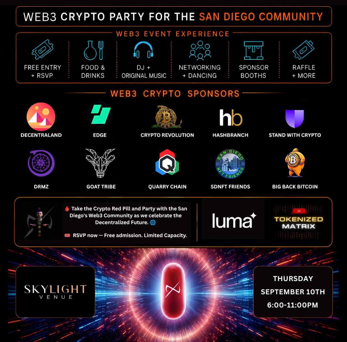 TOKENIZED MATRIX🩸 WE₿3 SAN DIEGO CRYPTO PARTY🌐