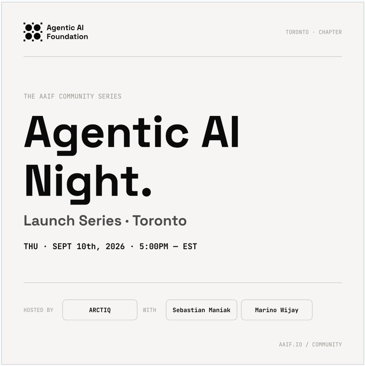AAIF Toronto: Agentic AI Night