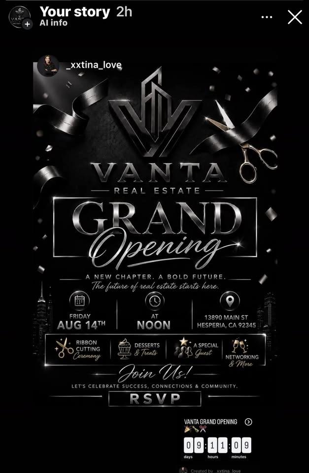 Grand Opening for Vanta Real Estate