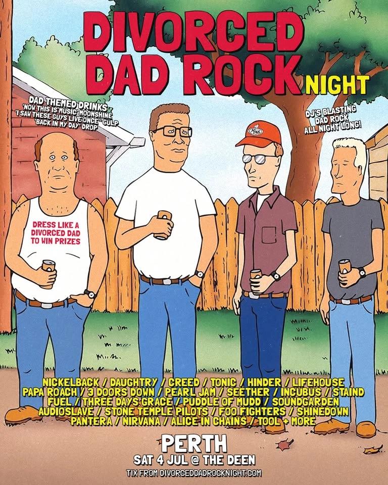 DIVORCED DAD ROCK NIGHT MELBOURNE