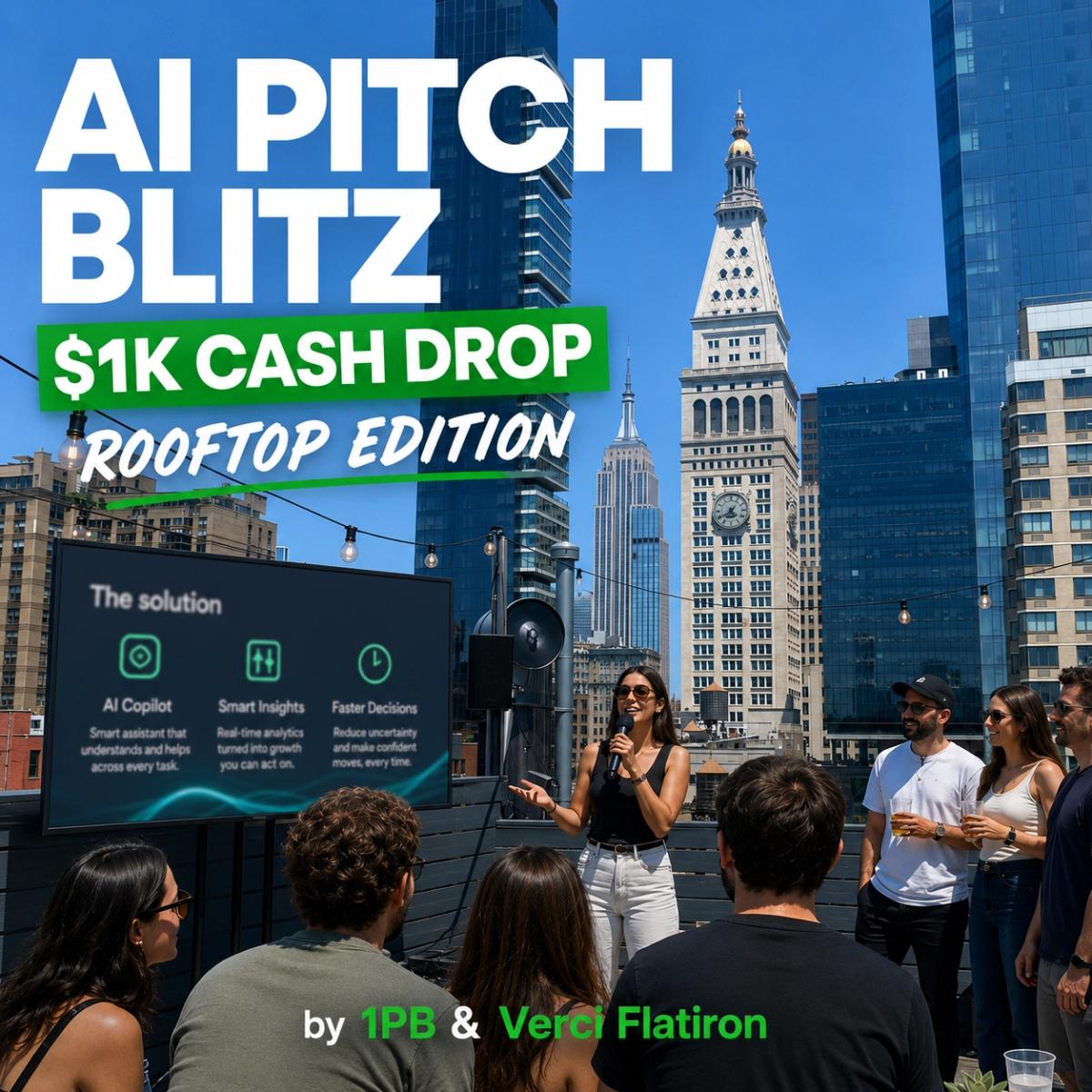 Startup Pitch Night: $1K Cash Drop (AI Optional) | by 1PB.org