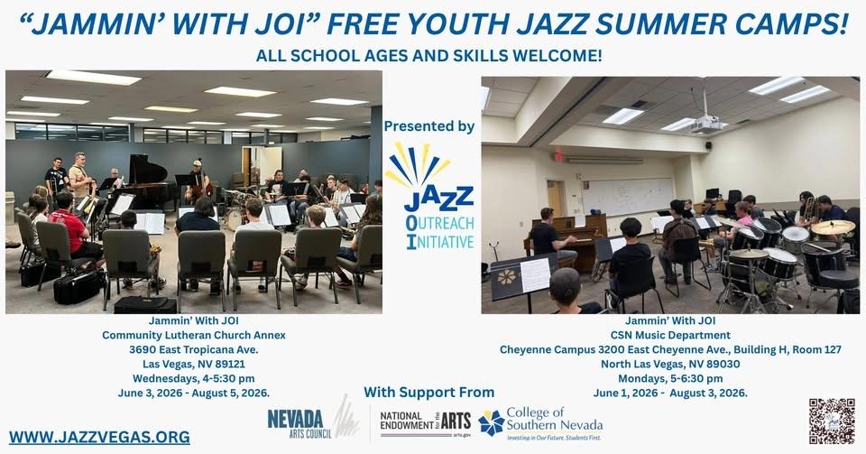TWO FREE WEEKLY SUMMER YOUTH JAZZ CAMPS presented by JAZZ OUTREACH INITIATIVE!