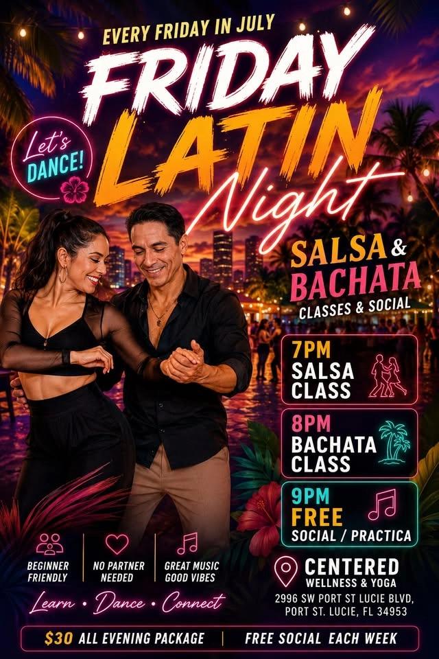 Friday Latin Night!! Salsa & Bachata lessons & Social