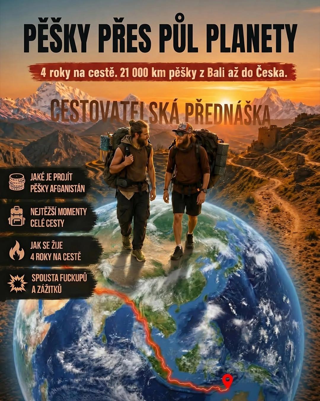 Pěšky přes půl planety – Cestovatelská přednáška