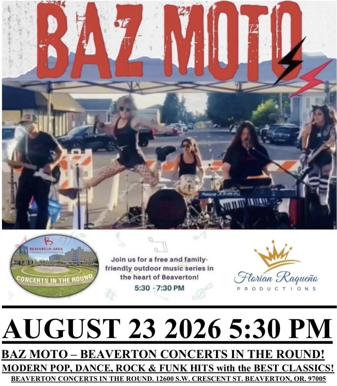 BAZ MOTO BEAVERTON CONCERTS IN THE ROUND AUGUST 23 2026 5:30 PM