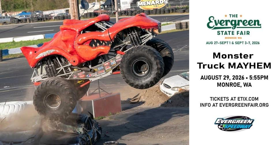 Monster Truck Mayhem at the 2026 Evergreen State Fair