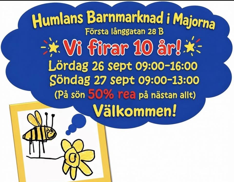 Humlans barnmarknad 26 Sept firar 10 år