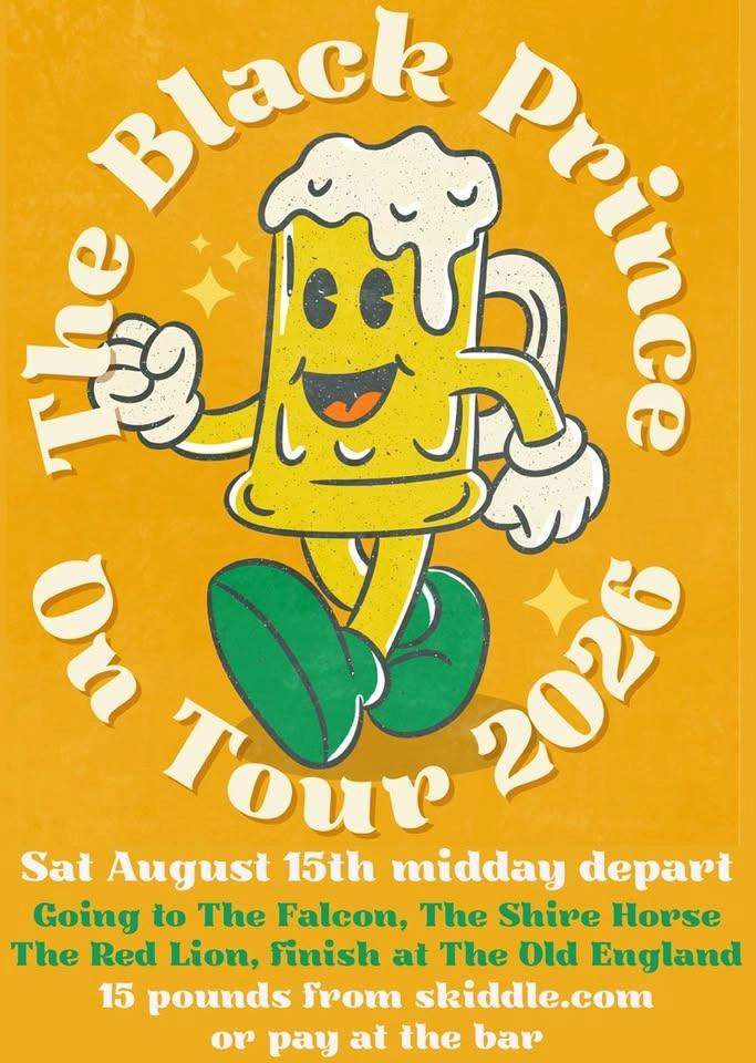 The Black Prince On Tour 2026 - a coach journey to our sister pubs