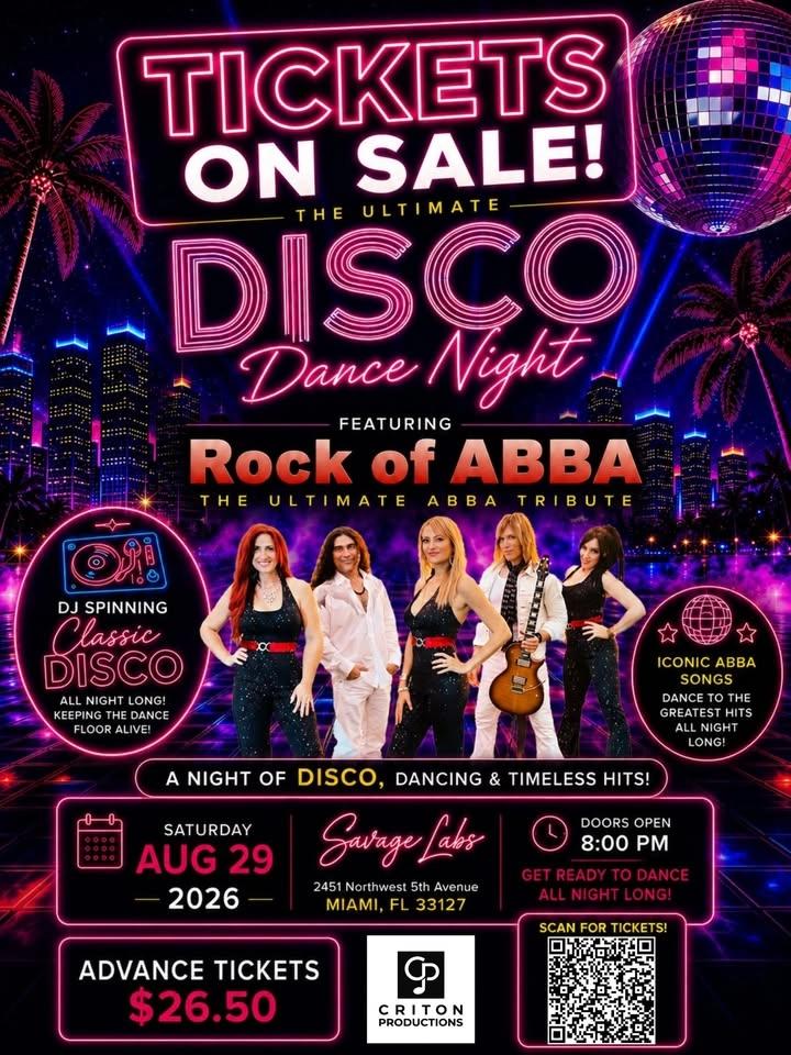 Disco Night at Savage Labs, featuring Rock of ABBA - the Ultimate ABBA Tribute