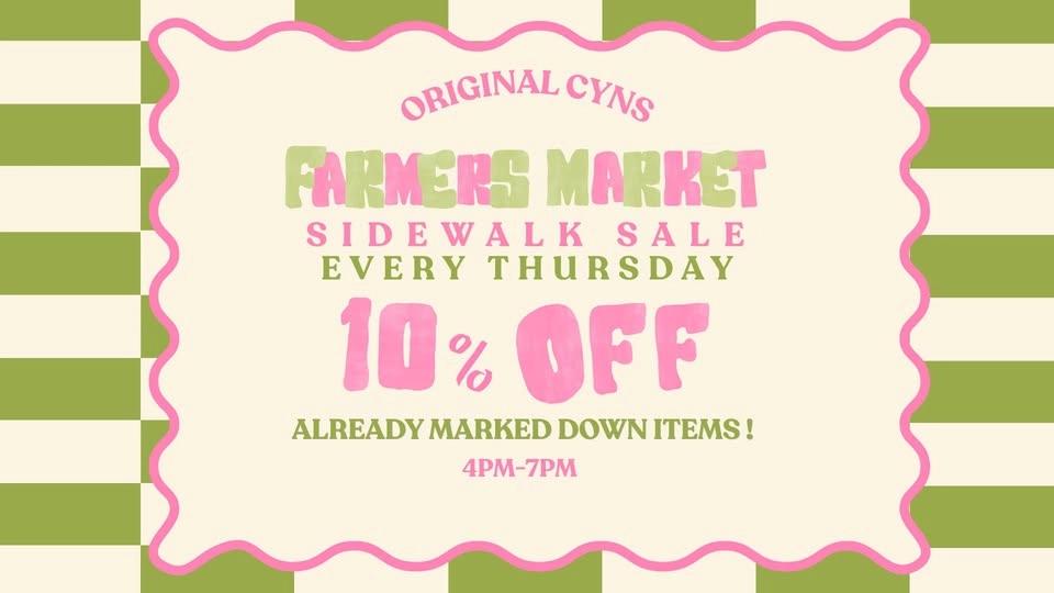 Farmers Market Sidewalk Sale