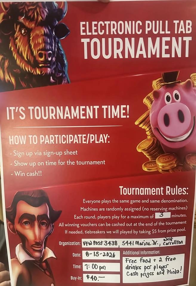 SLOT TOURNAMENT AT VFW POST 3438