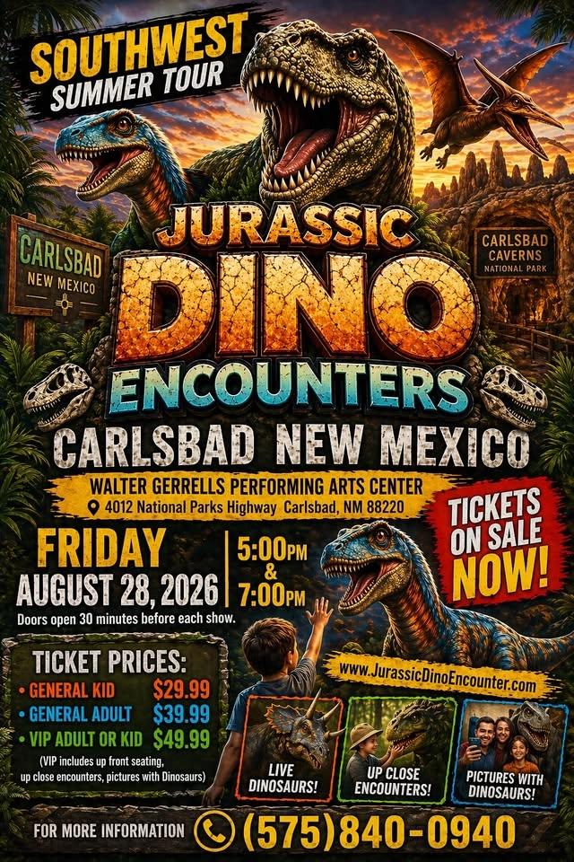 Jurassic Dino Encounters Southwest Tour 2026 ( Carlsbad NM)