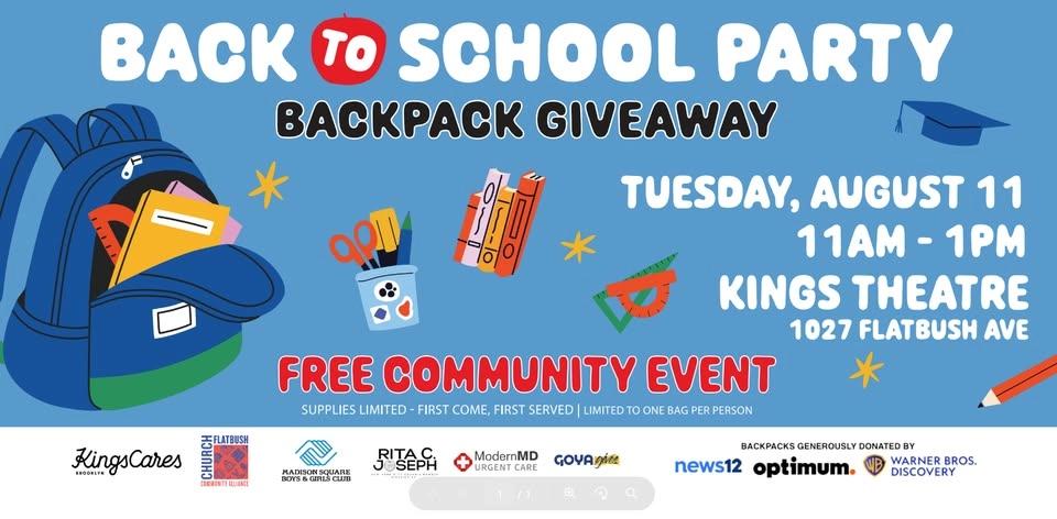 Back to School Party and Backpack Giveaway